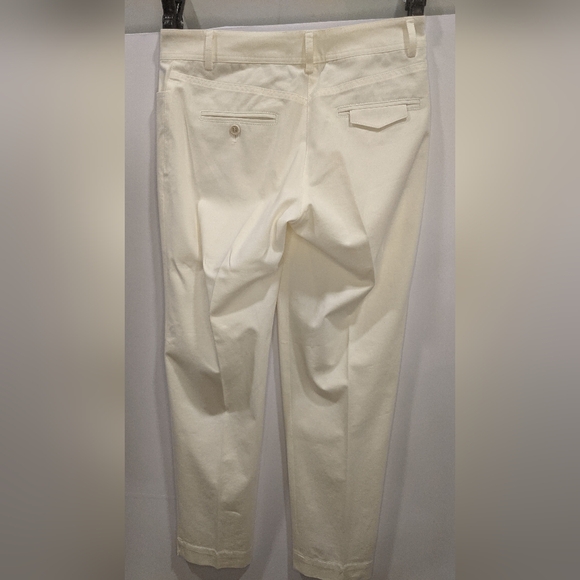 Gunex Off White Side Zip Closure Slim Leg Ankle Dress Pants Polyester SZ 6 - Picture 2 of 12